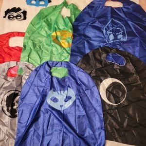 PJ Masks Kids Costume Capes with Eye Masks Owlette, Catboy, Luna etc